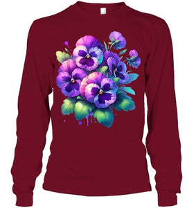 Alzheimer purple floral pansy dementia alzheimer s awareness T Shirt