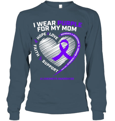 Image of Purple Alzheimers Awareness Products Mom Gifts Men Women T Shirt