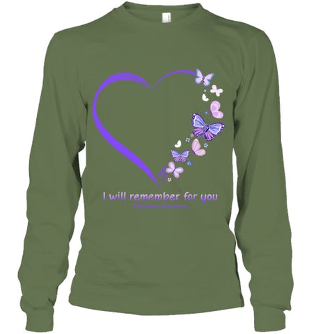 Image of I Will Remember For You Butterfly Alzheimer s Awareness T Shirt