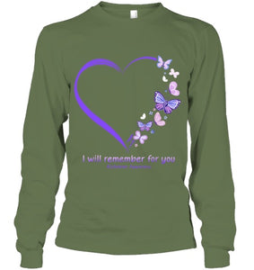 I Will Remember For You Butterfly Alzheimer s Awareness T Shirt