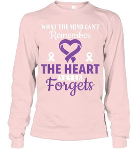 The Heart Never Forgets Alzheimer's Awareness Purple Ribbon