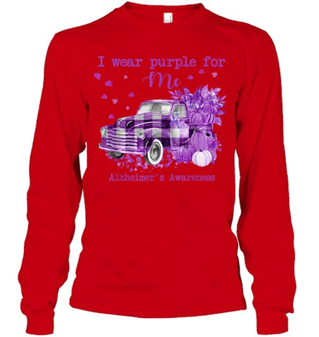 Image of I Wear Purple Pumpkin Truck For Me Alzheimer's Awareness