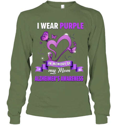 Image of Alzheimer s Awareness Gift I Wear Purple In Memory Of My Mom T Shirt