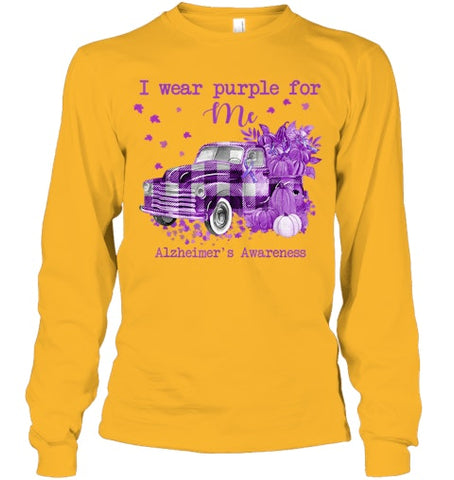 Image of I Wear Purple Pumpkin Truck For Me Alzheimer's Awareness