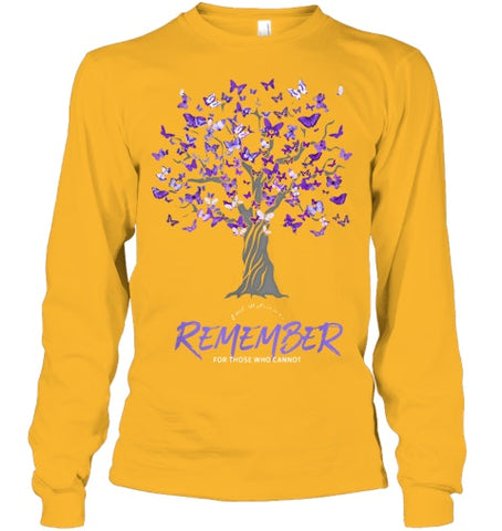 Image of Alzheimer Awareness Tee for Men and Women Purple Butterfly T Shirt