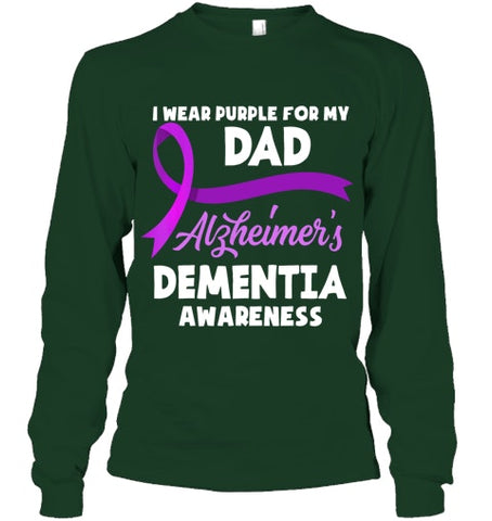 Image of I Wear Purple For My Dad Alzheimer s Dementia Awareness T Shirt