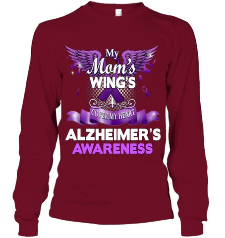 Image of Alzheimer s Awareness Products Mom s Wings Cover My Heart T Shirt