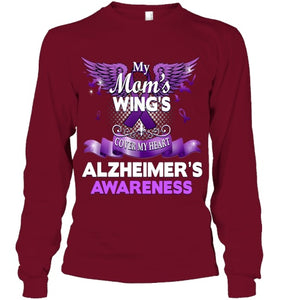 Alzheimer s Awareness Products Mom s Wings Cover My Heart T Shirt