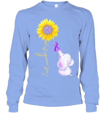 Image of Elephant I Will Remember For You Sunflower Alzheimer T Shirt