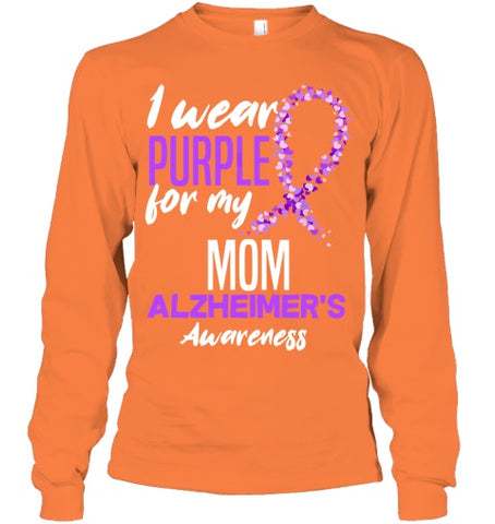 Image of I Wear Purple For My Mom Dementia Alzheimer s Awareness T Shirt