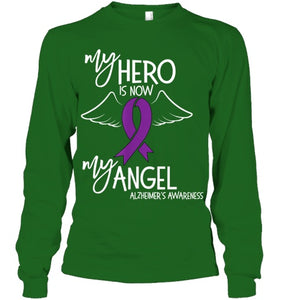 My Hero is now my Angel Alzheimers Awareness T Shirt T shirt T Shirt