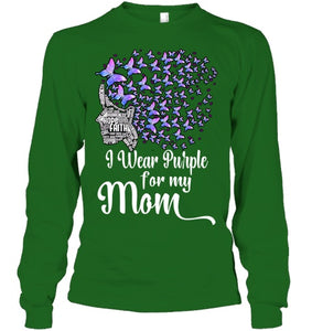 I Wear Purple For My Mom Alzheimers T Shirt