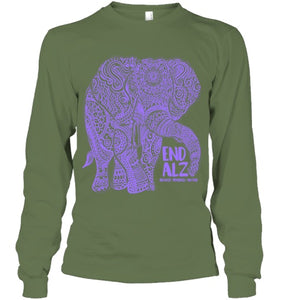 Purple Elephant Alzheimer Awareness Apparel & gifts, END ALZ T Shirt