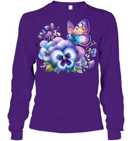 Image of alzheimer Viola floral pansy dementi alzheimer s awareness T Shirt