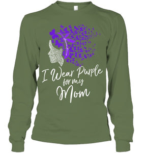 I Wear Purple For My Mom Shirt Alzheimer s Awareness Gift