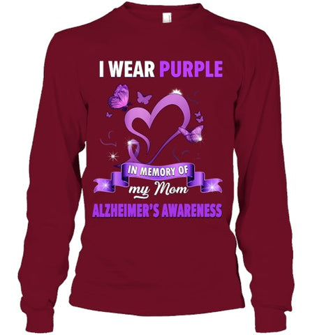 Image of Alzheimer s Awareness Gift I Wear Purple In Memory Of My Mom T Shirt