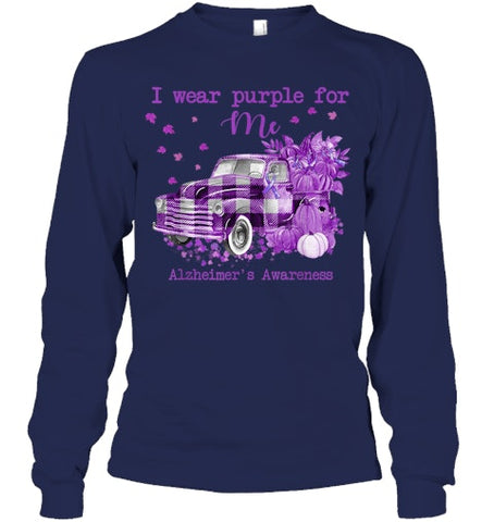 Image of I Wear Purple Pumpkin Truck For Me Alzheimer's Awareness