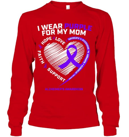 Image of Purple Alzheimers Awareness Products Mom Gifts Men Women T Shirt