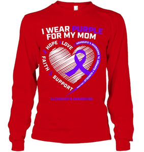 Purple Alzheimers Awareness Products Mom Gifts Men Women T Shirt