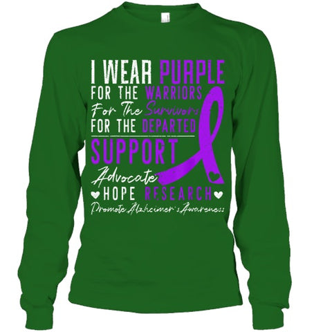 Image of I Wear Purple Alzheimer s Awareness Dementia Disease T Shirt