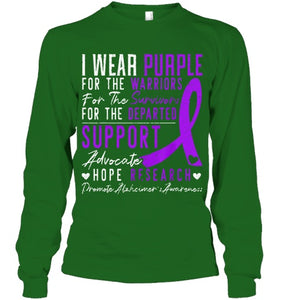 I Wear Purple Alzheimer s Awareness Dementia Disease T Shirt