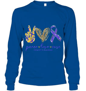 Peace Love Cure Alzheimer s Awareness T Shirt