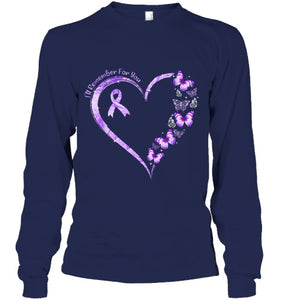 I ll Remember For You Purple Butterfly Alzheimer s Awareness T Shirt