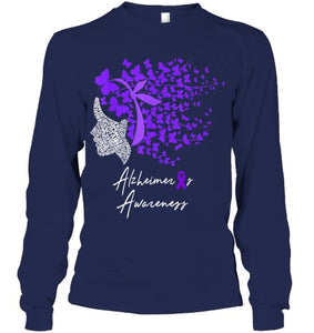 Alzheimer s Awareness Shirt Alzheimers Purple Butterflies T Shirt