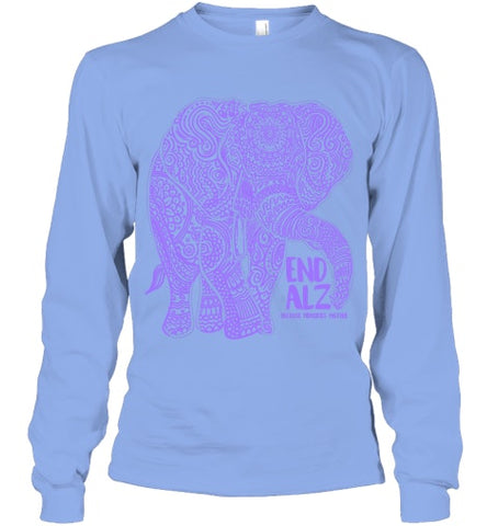 Image of Purple Elephant Alzheimer Awareness Apparel & gifts, END ALZ T Shirt