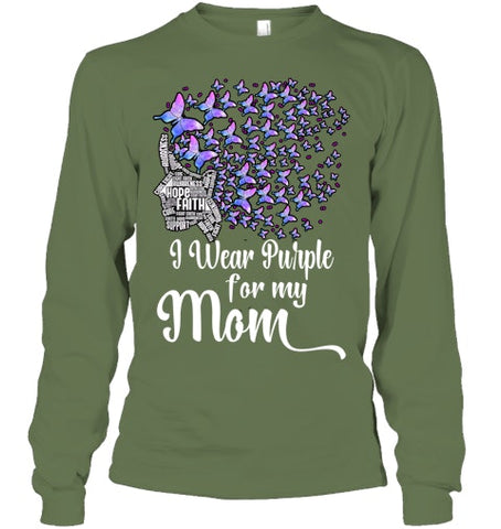 Image of I Wear Purple For My Mom Alzheimers T Shirt