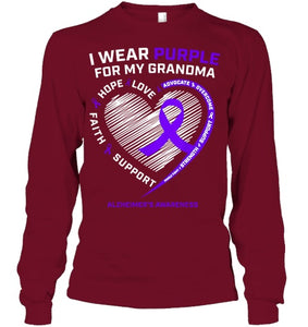 Purple Alzheimers Awareness Products grandma Gifts Men Women