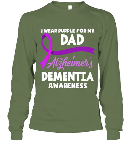 Image of I Wear Purple For My Dad Alzheimer s Dementia Awareness T Shirt