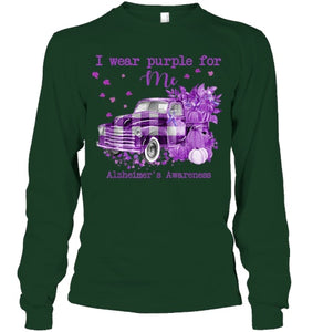 I Wear Purple Pumpkin Truck For Me Alzheimer's Awareness