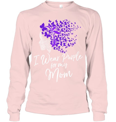 Image of I Wear Purple For My Mom Shirt Alzheimer s Awareness Gift