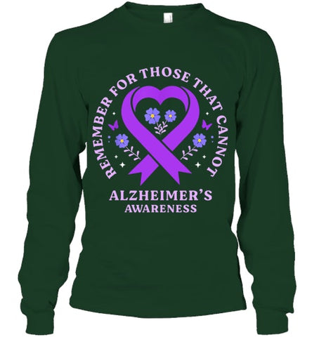 Image of Remember For Those That Cannot Alzheimer s Awareness Ribbon T Shirt