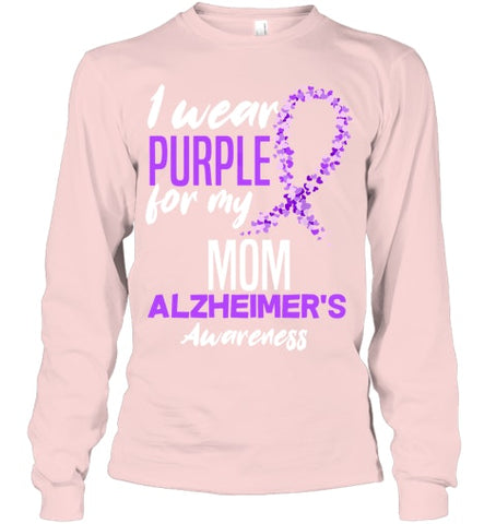 Image of I Wear Purple For My Mom Dementia Alzheimer s Awareness T Shirt