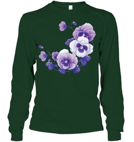 Image of alzheimer purple floral pansy alzheimer s awareness T Shirt