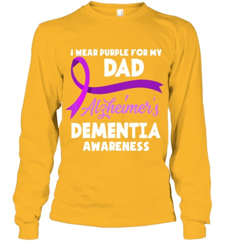 Image of I Wear Purple For My Dad Alzheimer s Dementia Awareness T Shirt