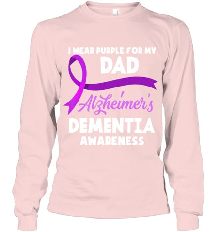 Image of I Wear Purple For My Dad Alzheimer s Dementia Awareness T Shirt