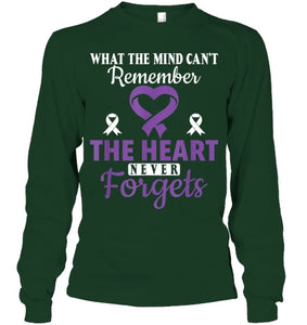 The Heart Never Forgets Alzheimer's Awareness Purple Ribbon