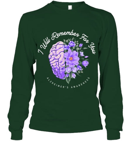 Image of Alzheimer s Awareness I Will Remember For You Brain T Shirt