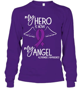 My Hero is now my Angel Alzheimers Awareness T Shirt T shirt T Shirt