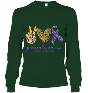 Peace Love Cure Alzheimer s Awareness T Shirt