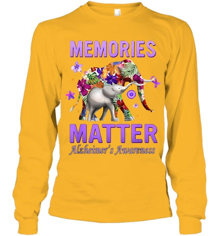 Image of Alzheimers Awareness Memories Matter Purple Elephant Womens T Shirt