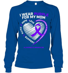 Purple Alzheimers Awareness Products Mom Gifts Men Women T Shirt