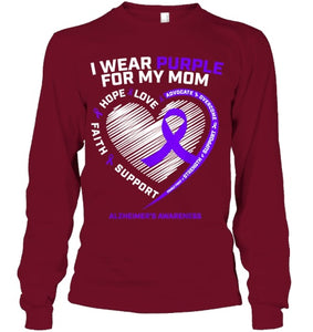 Purple Alzheimers Awareness Products Mom Gifts Men Women T Shirt