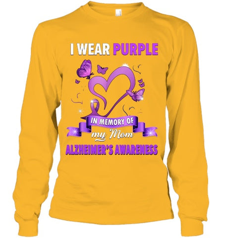 Image of Alzheimer s Awareness Gift I Wear Purple In Memory Of My Mom T Shirt