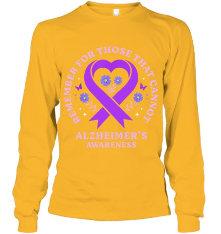 Image of Remember For Those That Cannot Alzheimer s Awareness Ribbon T Shirt