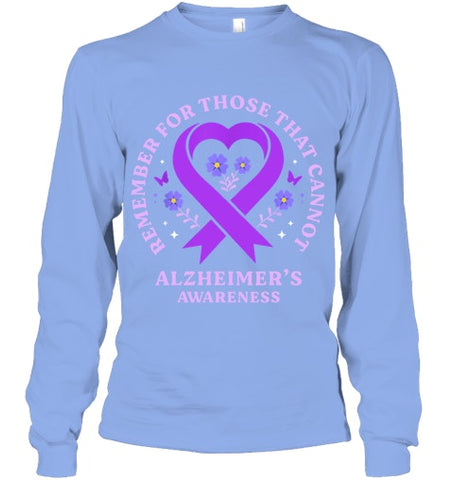 Image of Remember For Those That Cannot Alzheimer s Awareness Ribbon T Shirt