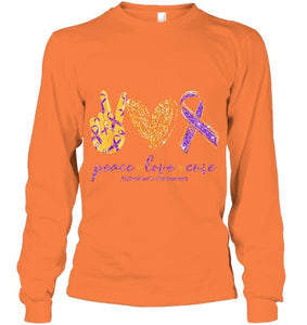 Peace Love Cure Alzheimer s Awareness T Shirt